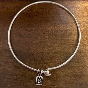 Waxing Poetic Sterling Silver 925 Bangle Bracelet 7.5”